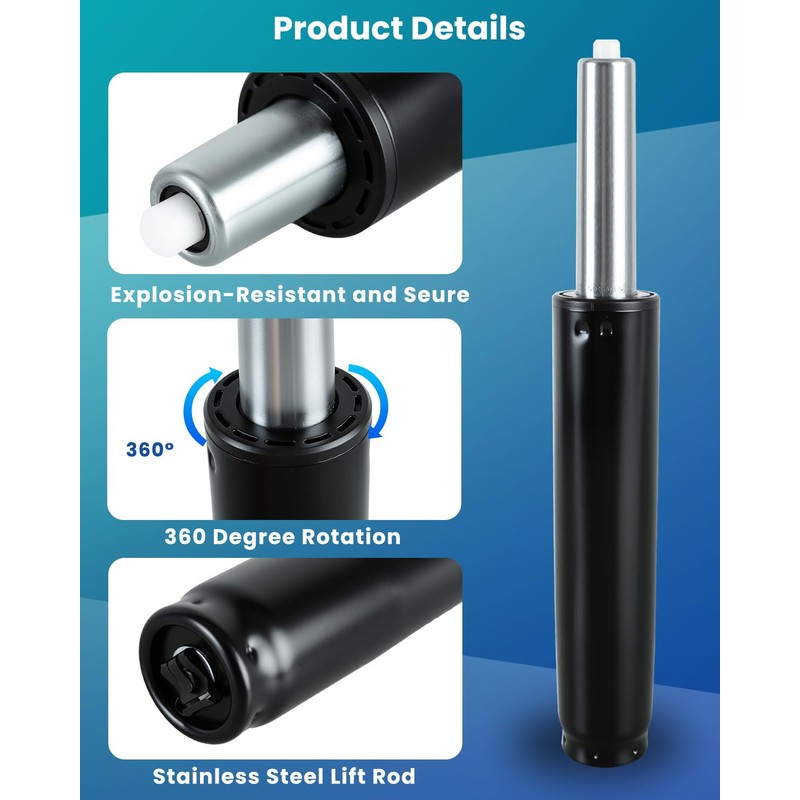 DUPDMKIN Office Chair Cylinder Replacement 1000lbs Hydraulic Pneumatic Office Chair