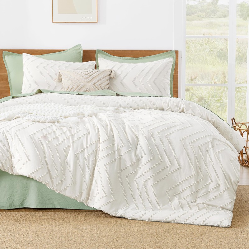 Litanika Comforter Super King Plus Size Set Ivory, 3 Pieces