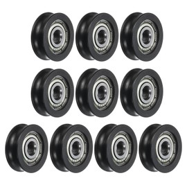 sourcing map 10pcs U625ZZ Nylon Pulley U-Groove Ball Bearing 5x20x7mm U Groove Roller Wheel (GCr15) Chrome Steel Bearings, ABEC3