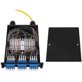 Ultra Spec Cables 12 Fiber LC/UPC SM LGX Cassette, pre-Loaded with LC Adapters and Pigtails for Splice