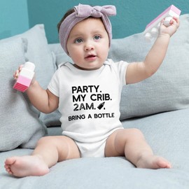 listery Party My Crib Onesie Funny Onesie Baby Sayings Baby Boy Clothes Party At My Crib 2 Am Bodysuits Baby Girl Clothes