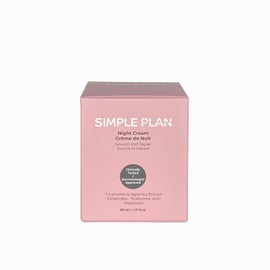 Simple Plan Crema hidratante de noche con ceramidas y ácido hialurónico, hidratante facial antienvejecimiento para pieles secas y sensibles, crema facial nutritiva para mujeres y hombres, 1.7 fl oz