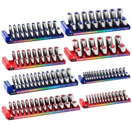 Workpro Socket Organizer Set 1/4"3/8"1/2"Dr - 8 Pieces-1/4" & 3/8" & 1/2" DR, SAE & Metric