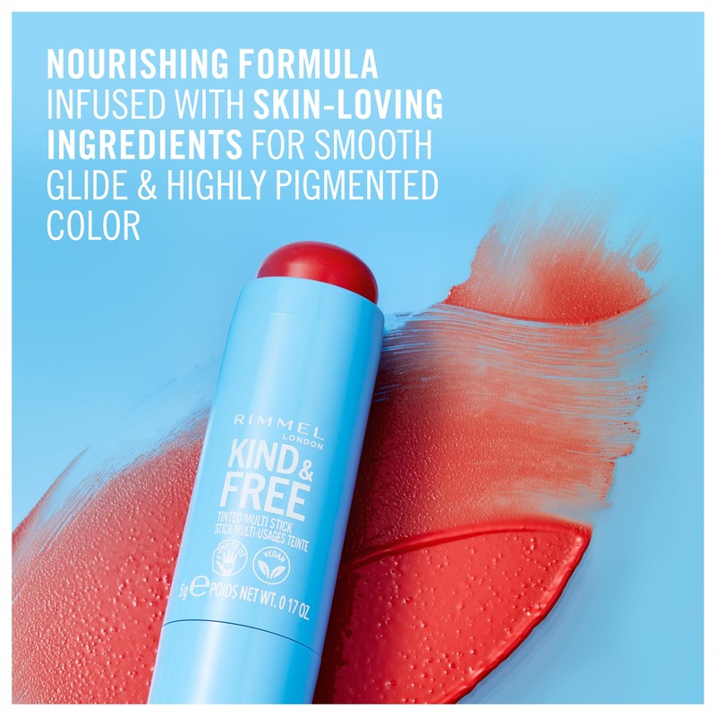 Rimmel London Kind & Free, 004 Tangerine Dream, Multi-Stick, For