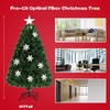 GOFLAME 4FT Pre-Lit Optical Fiber Christmas Artificial Tree with Multicolor