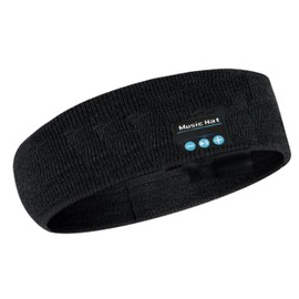 Banda con AUDIFONOS Bluetooth, Antiestrés, para EJERCITARSE, para Aprender Idiomas, para AUDIOLIBROS Bocinas Delgadas, contra RONQUIDOS. Color Negro