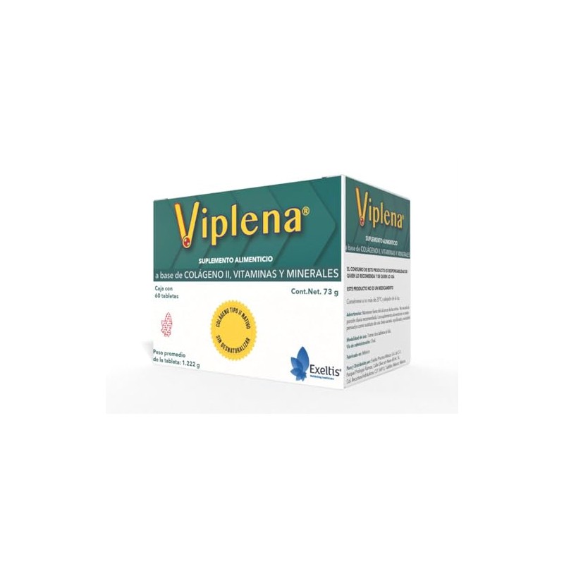 Suplemento Alimenticio con Colageno II, Vitaminas y Minerales, 60 Tabletas