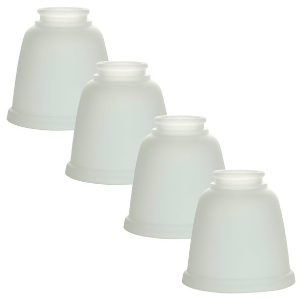 Ceiling Fan Light Covers - Frosted White Glass Shade Lamp Replacement Kit for Ceiling Fan Light Kits. Perfect for illuminating your home with clear glass shades. (4-Pack)