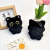 LOHGOU Fluffy Cute Cat Charm Keychain Black Cat Charm Key