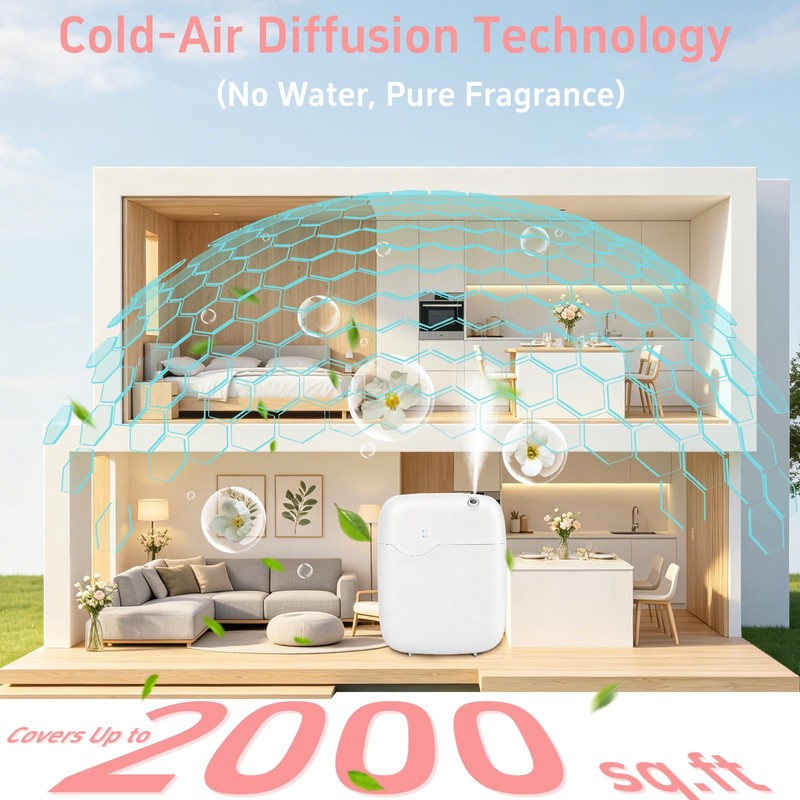 Smart Waterless Essential Oil Diffuser for Home Office Hotel Large