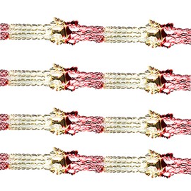 Widdle Gifts Ltd Pack 4 Foil 30cm x 2.7M Garland Christmas Ceiling Decorations - Red/Gold
