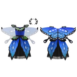 ReliBeauty Butterfly costume for children, girls with headband, 120