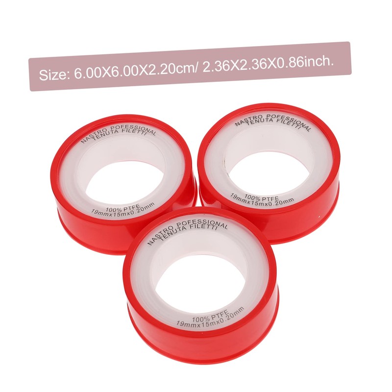 TEHAUX 3sets Thread Sealing Ptfe Safety Tape Leakproof Acid Alkali