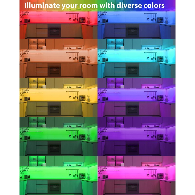 ASOKO RGB Under Cabinet Led Light Plug in, 6 Pack