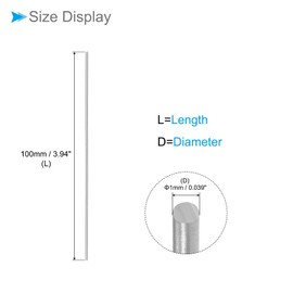 CoCud Round Steel Rod, 1mm Diameter 100mm Length, High Speed Steel Bar Stock Craft DIY Tool - (Applications: for Drill Lathes Boring Machine), 20-Pieces