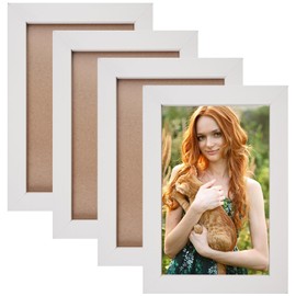 4 Stück Bilderrahmen,17,5 x 12 cm Kleiner Photo Frame mit Rückwand mit Zapfen,Weiß Fotorahmen Collage Set,Stabilen Fotorahmens,Fotorahmen Weiß,Picture Frame Quadratisch für Fotos,Bilder und Poster