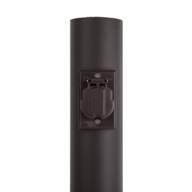 Solus SCO-338 120V Grounded Outdoor Convenience Outlet for Lamp Posts & Poles, UL Listed, Weather-Resistant with Protective Cover (Bronze, Single)