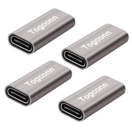 Togconn USB C Coupler 4 Pack, USB C Female to Female Connector, USB Type C Female to Female Extension Adapter Supports Fast Charging and Data Transfer Extension, up to 10GBbps