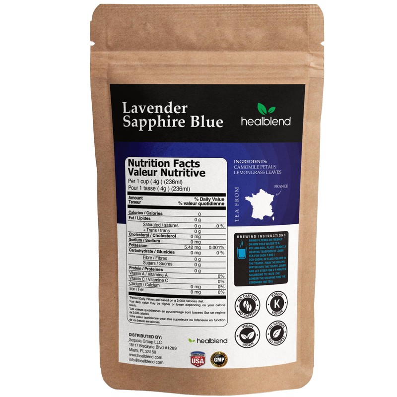 Organic Lavender Sapphire Blue Herbal Tea - Natural Rich Source