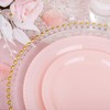 WELLIFE 60PCS Pink Plastic Plates Set-Heavy Duty Pink Plates for