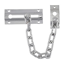 TIMCO Door Chain Security Lock - Allowing Reduced Opening Angle of The Door, for Your Added Security - Satin Chrome - 85mm