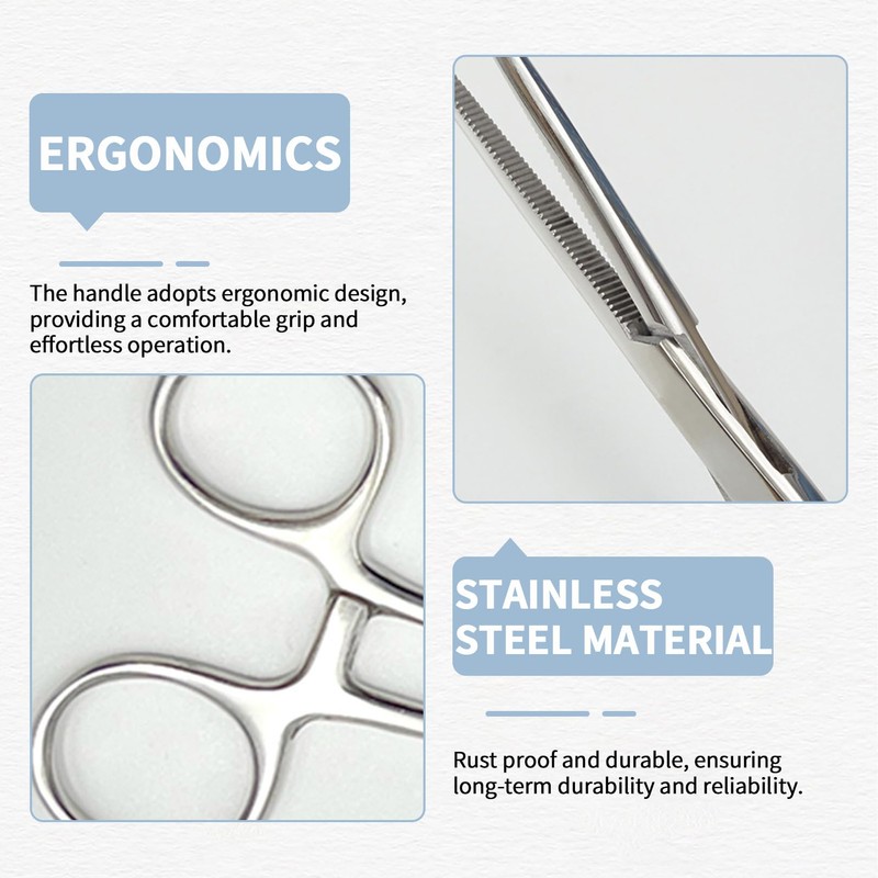 2 Pcs Stainless Steel Hemostat Forceps - Multipurpose Locking Pliers