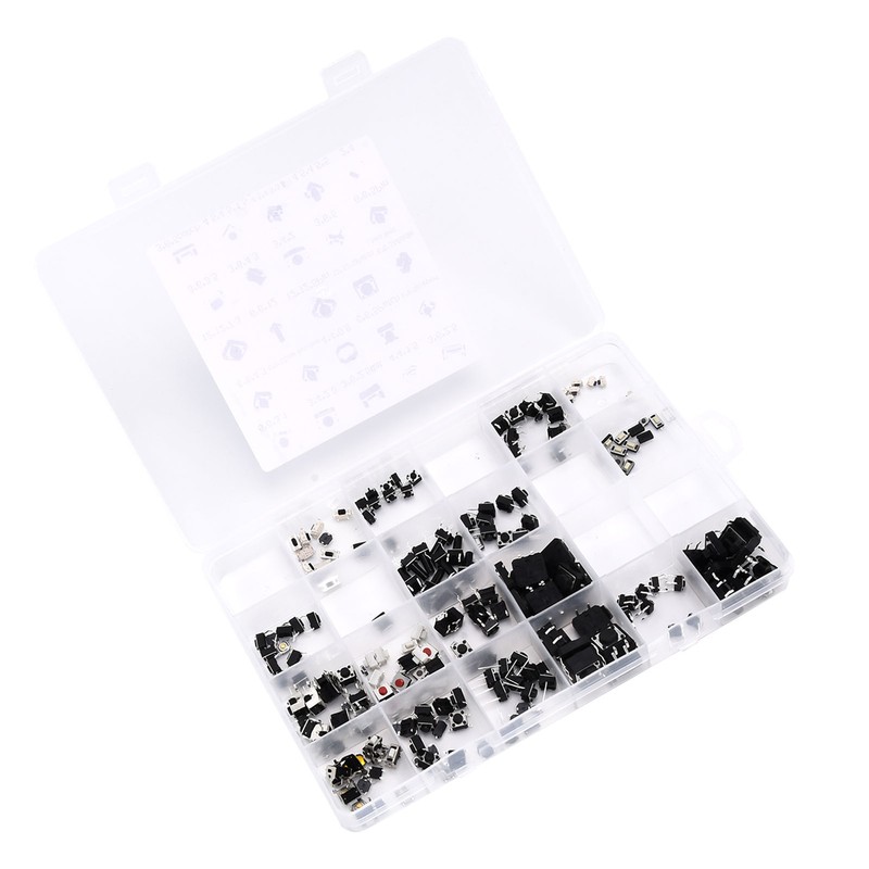 250pcs Tact Push Switch Micro Combination Kit 25 Values Boxed