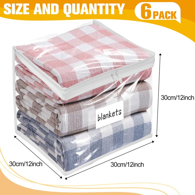 Plastic Storage Bags with Easy-Glide Zipper, Pack of 8, Durable