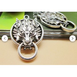 Fashion Jewelry NORDIC VIKING WOLF HEAD 3d Pendant on 925 Plate Sterling Silver 20" Necklace Men