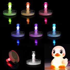 6Pcs Light Up Duck Plug, 16 Luminous Modes Rubber Mount, LED Light Holder for Jeep Dash and Fixed Display, Gift for Jeep Lover Interior (Excluding Duck)(Transparent 6PCS)