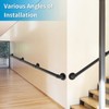PNBO Industrial Staircase Railing, 9FT Galvanized Pipe Handrail with Wall