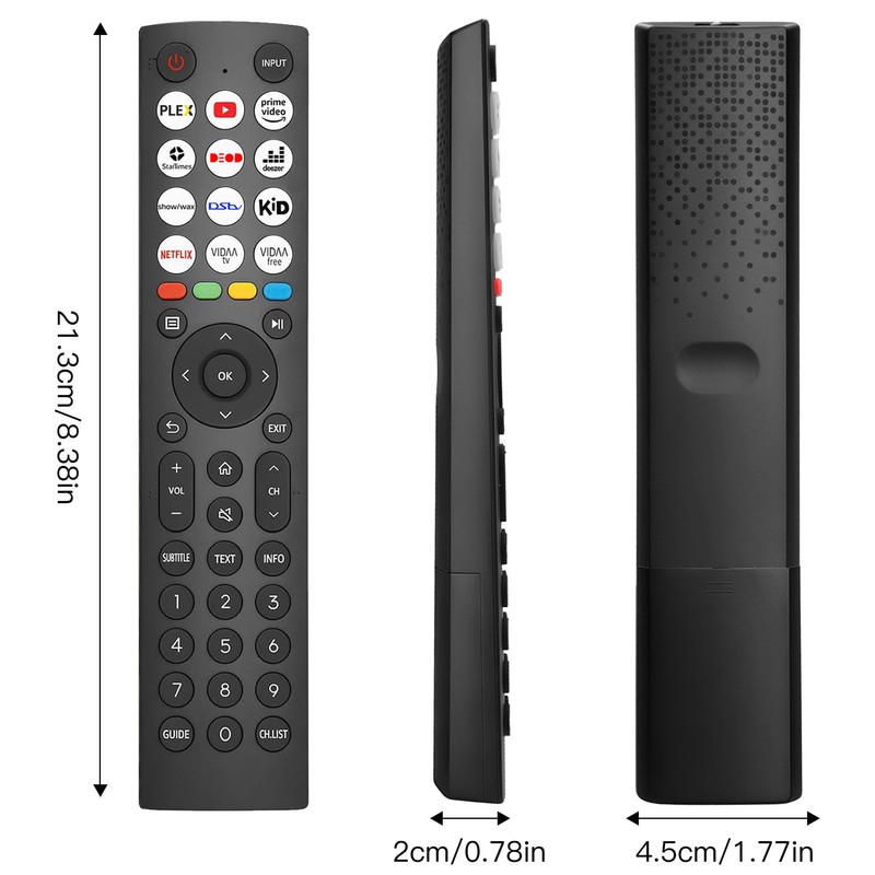 Replacement Remote Control Hisense Vidda UHD Smart 4K TVs, No