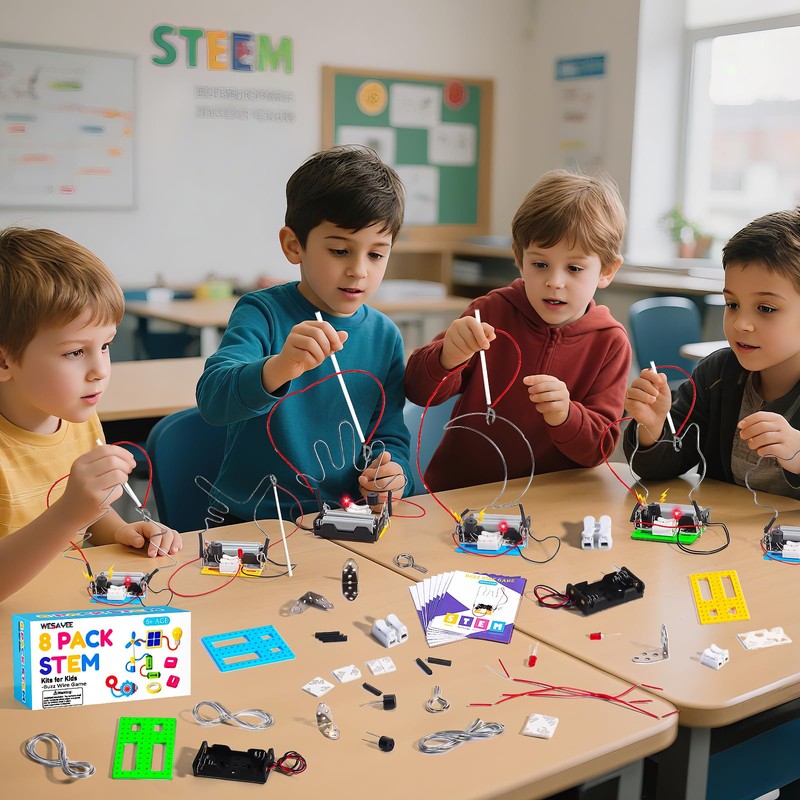 STEM Toy Science Kits, 8 Set Electric Circuit Boy Crafts