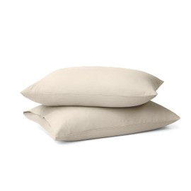 Westbrooke 475TC - 100% Cotton Pillow Cases Set of 2, Soft & Breathable Luxury Pillow Cover - Ideal for Home, Hotel & Hospital Use (Ivory, King)