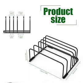Pack of 2 Chopping Board Holder, Plate Holder Drawer with 5 Slots, Chopping Board Holder, Kitchen Organiser, for Cutting Boards, Baking Trays, Trays