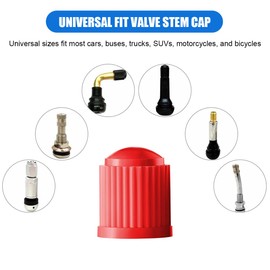 LKAHG 30PCS Car Tire Valve Stem Caps, Plastic Automotive Tyre Wheel Valve Caps Dust Cover, Vehicle Tire Stem Covers with Seal Ring, Universal Tyre Valve Dust Cover for Sedan, Bike, SUV (Red)