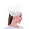 Coolwife Fascinators Pillbox Hat Sinamay Feather Flower Derby Ball Wedding