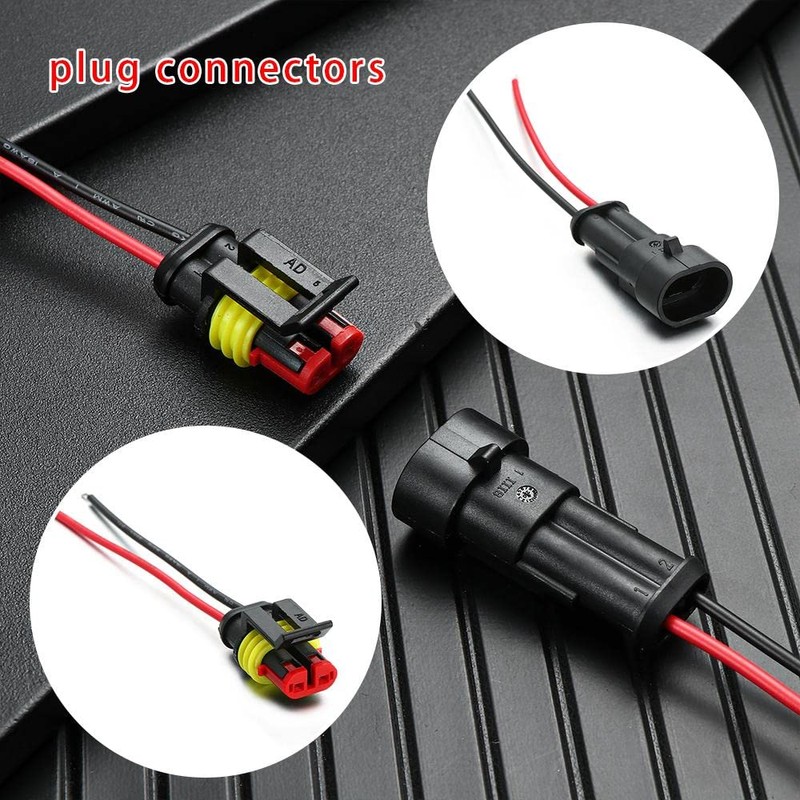 2 Pin Connector Waterproof Connector, Andy's Orchids 10 Set 12V