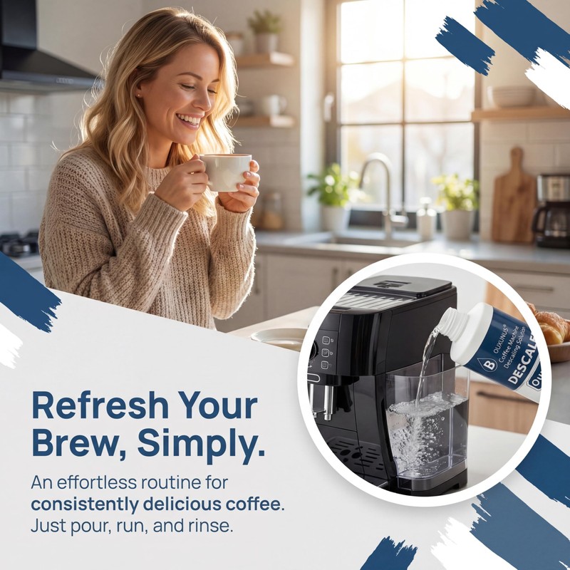 Ouxunus Descaling Solution（4 Uses） Compatible with Breville Descaling Solution &