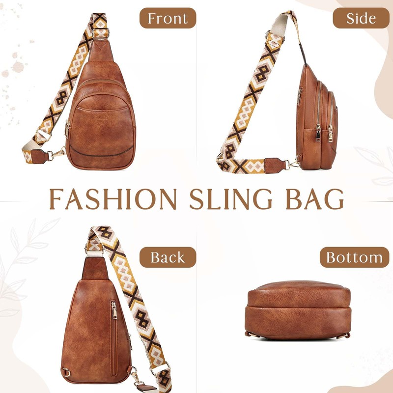 RAVUO Sling Bag for Women, Water Resistant Designer Small Cross