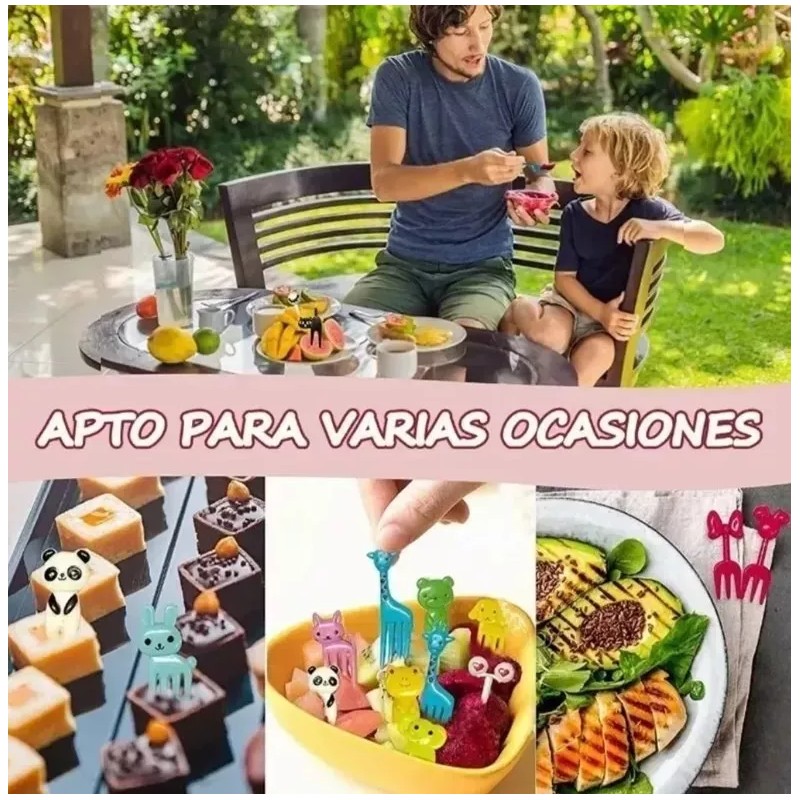 Molin 20 Mini Palillos Tenedores Animados De Animalitos Para Niños