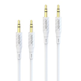 FONVOi 3.5mm AUX Cable 4FT/1.2M (2Park), Audio Stereo Aux 3.5mm to 3.5mm Cable Long Aux Cable Aux 3.5mm Male to Male Right Angle TRS Cable Compatible for Headphone,Tablets, Speakers, 24K Gold Plated