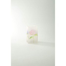 CC Home Furnishings 6.5" Clear Floral Printed Square Flower Hand Blown Glass Vase