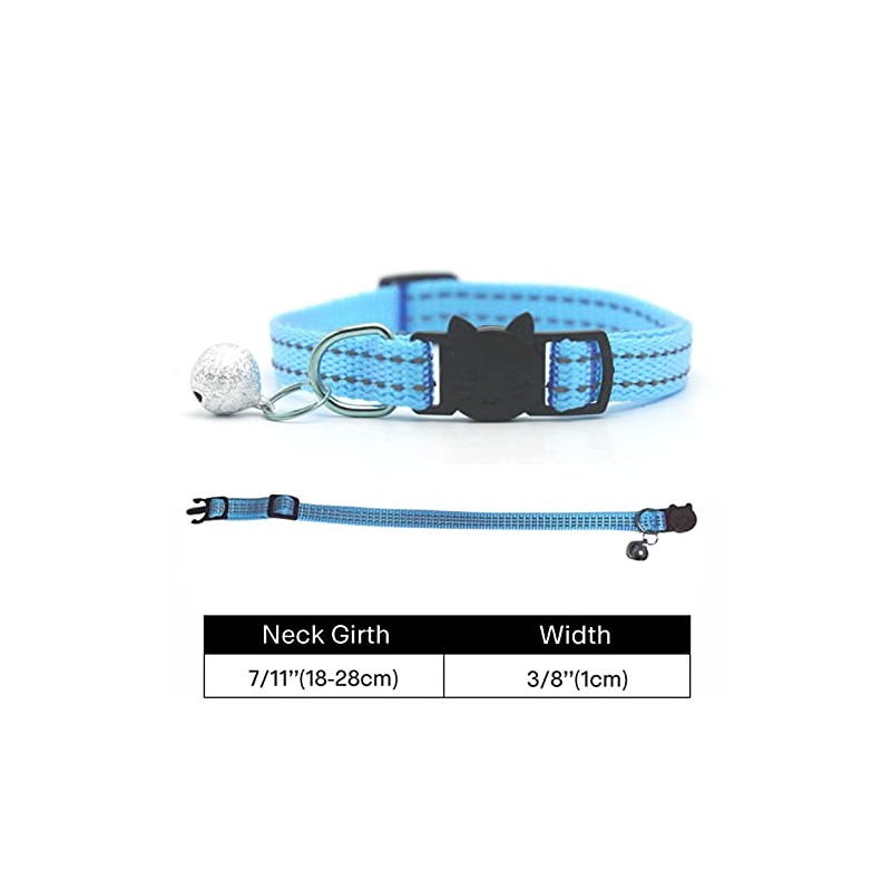 Cat / Kitten Collar with Bell & Reflective Stripes, Quick