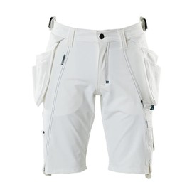 Mascot 17149-311-06 Advanced Cordura Ultimate Stretch Lightweight Shorts with Hanging Pockets, White, C50 Size