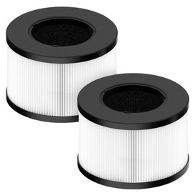 BS-03 HEPA Replacement Filter Compatible with PARTU and Slevoo BS-03 HEPA Air Purifier with 3-in-1 Filtration System, 2 Pack