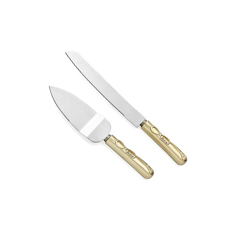 Juego de cuchillo y servidor para tartas de boda con