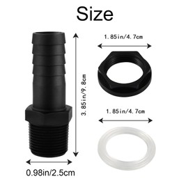 Set of 2 Water Butt Connector Set, Rain Butt Connector, 1 Inch, Tank Feed-Through with Nozzle and Seal for Rain Butt, Water Tanks, Cisterns (2 Pieces Tank Feed-Out)