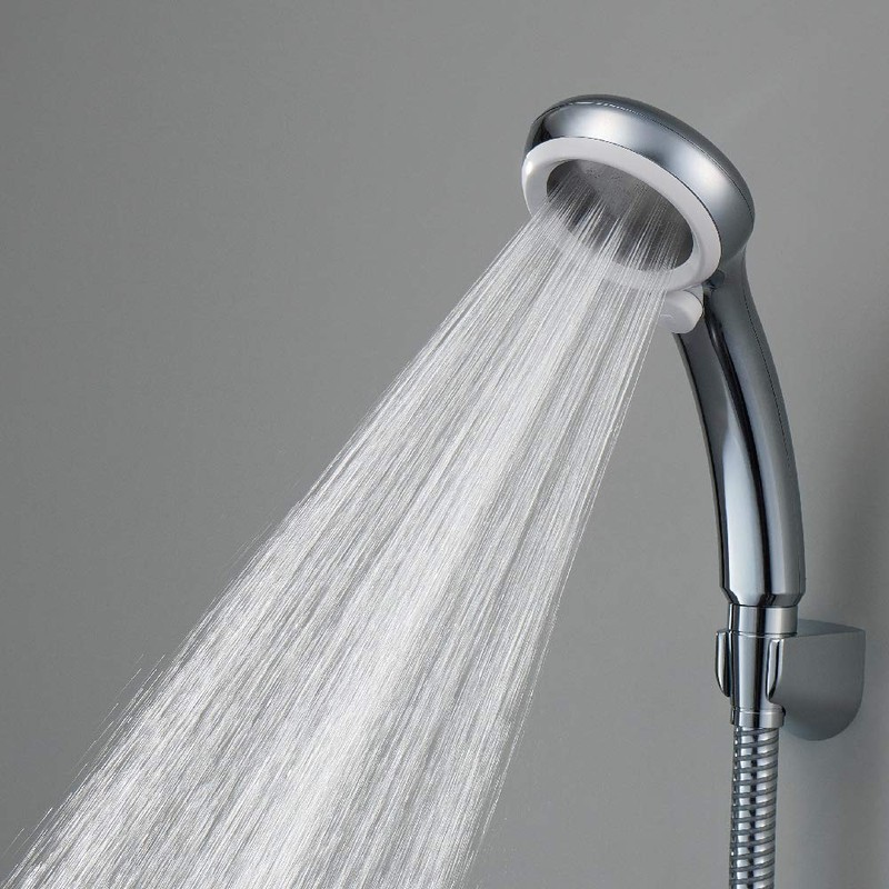 SANEI Shower Head Rainy Metallic Hand Stop 50% Water Saving
