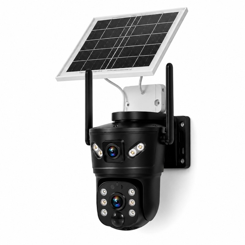 Solar Security Camera for Outdoor Monitoring – Dual-Lens 4G WiFi